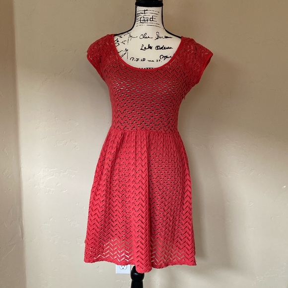 Anthropologie Yellow Bird Coral ZigZag lace Dress size S - Picture 6 of 6